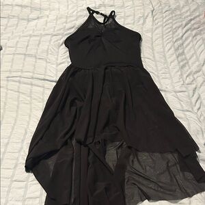 Weissman Black Halter High-Low Chiffon Dress